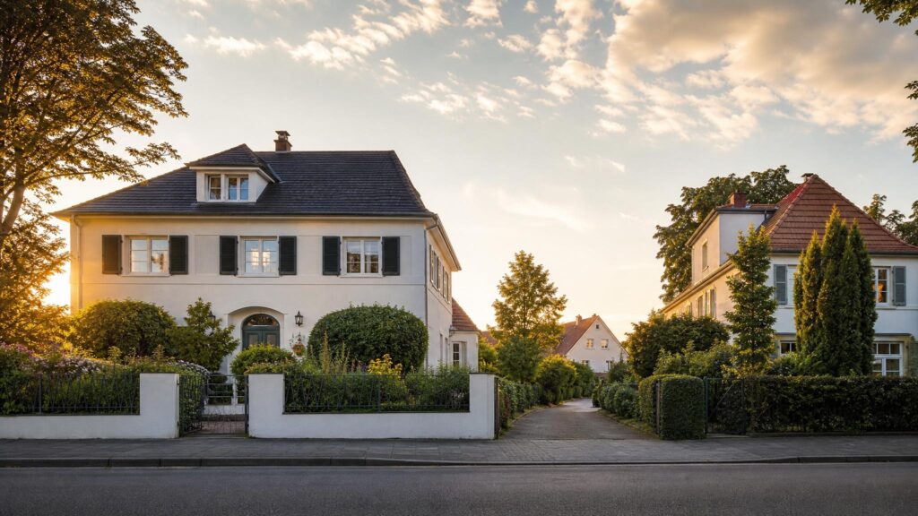 Mannheim-Feudenheim: Wohngegend in der goldenen Stunde